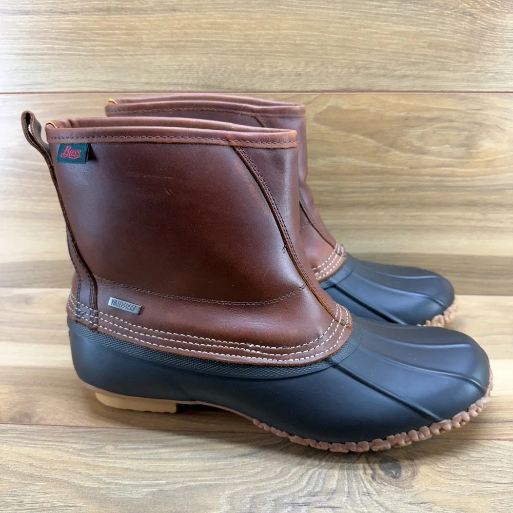 BASS Goldeneye Waterproof Boots Mens 11 Brown Leather Sherpa Lined Duck